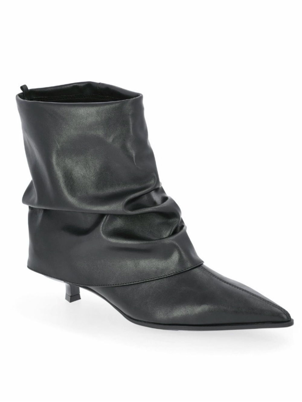 💜Time and Tru Women's Scrunch Fold-Over Kitten Heel Booties size:7